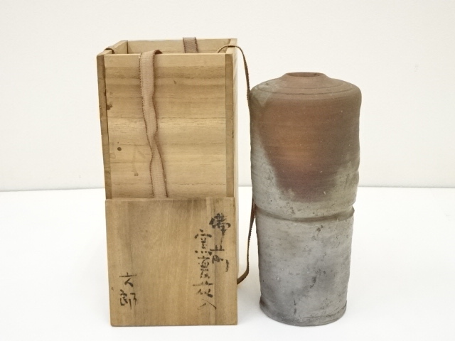 JAPANESE POTTERY BIZEN WARE FLOWER VASE 